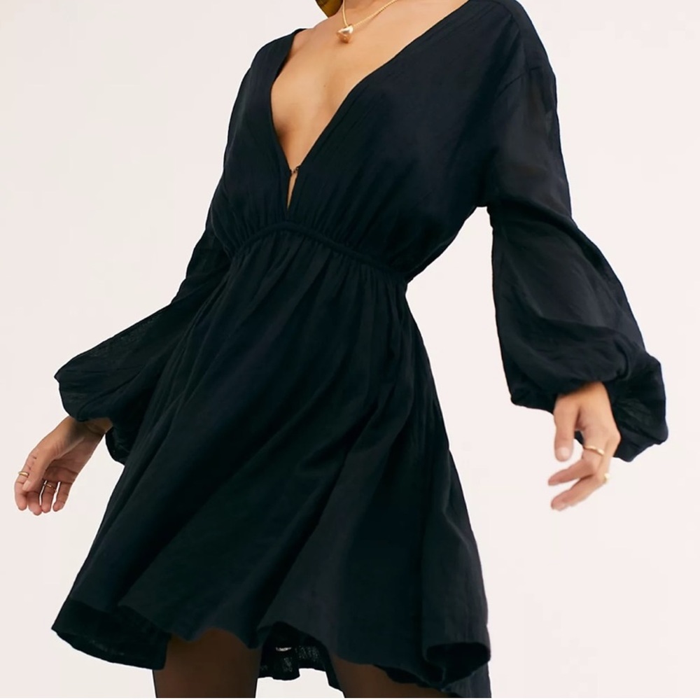 Free People Formentera Mini Dress Black Backless